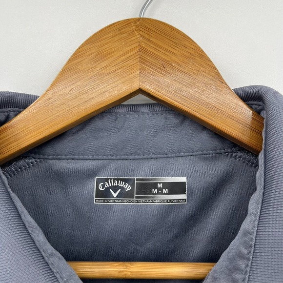 Callaway Polo Shirt Men's M Gray Moisture Wicking Golf Short Sleeve - Picture 5 of 11